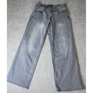 Hollister Women's jeans Grey Wash Low Rise Baggy Wide Leg Size 6R‎  W28 L29